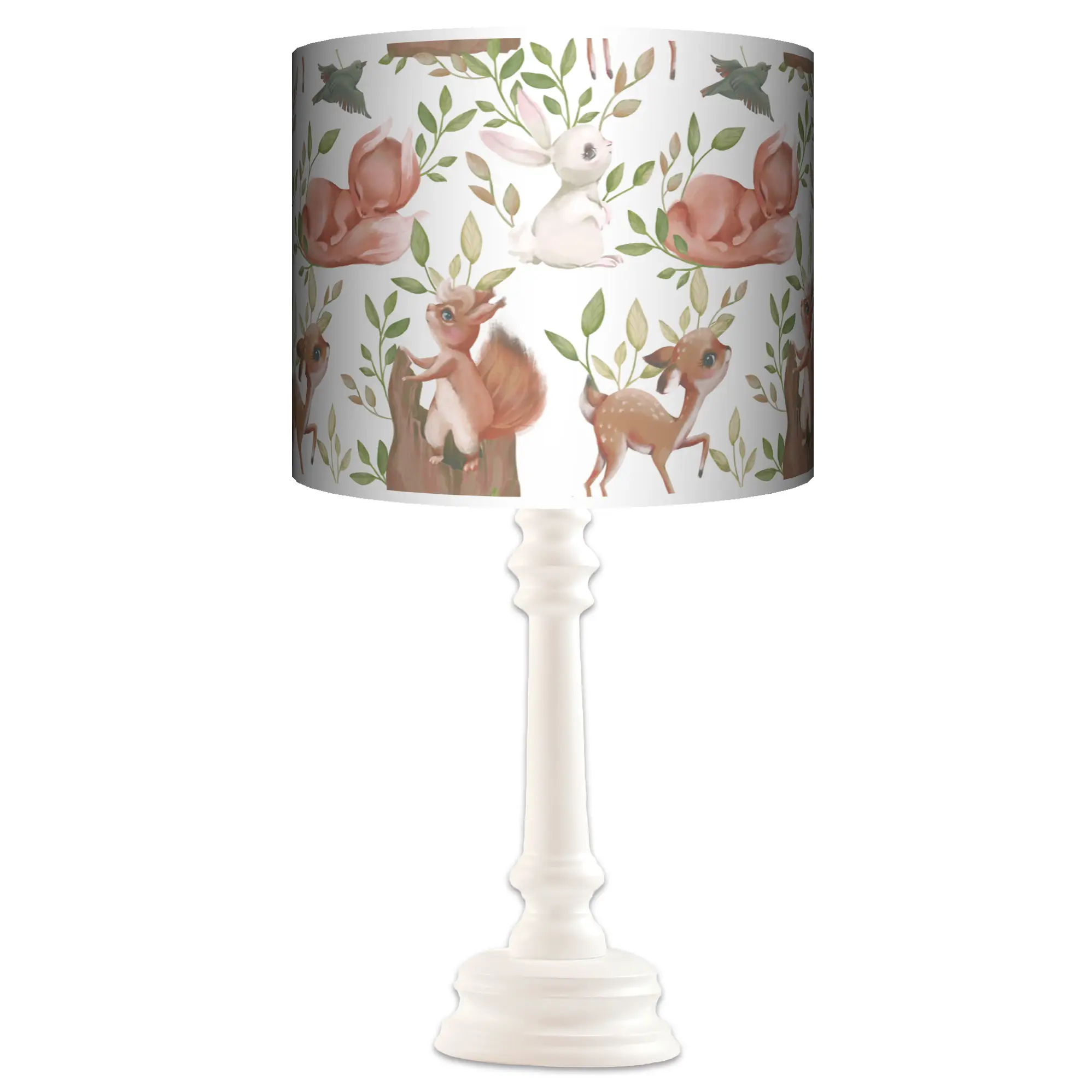 Lampa stojąca QUEEN Forest Story na bieli - kolor podstawy do wyboru FL - różowy