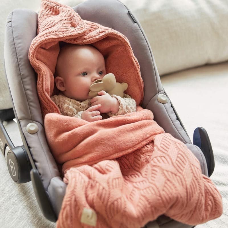 Jollein ciepły śpiworek do wózka i fotelika SPRING KNIT Rosewood BBTB