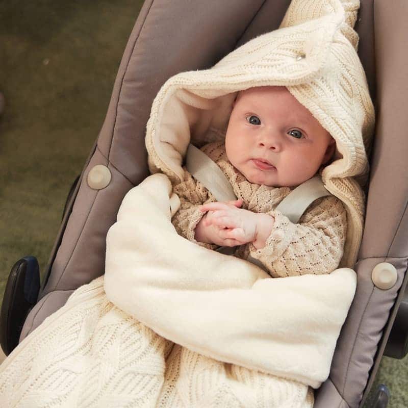 Jollein ciepły śpiworek do wózka i fotelika SPRING KNIT Ivory BBTB