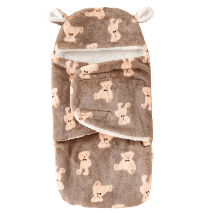 Śpiworek do gondoli Teddy na brązie uszkami NS