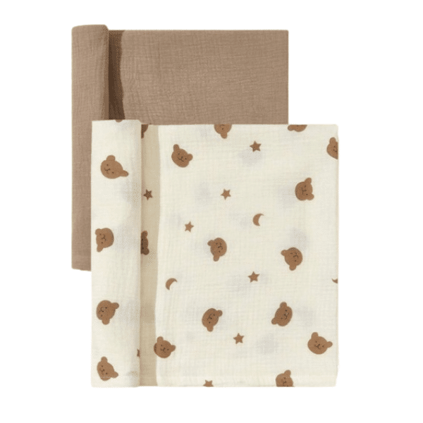2-pack otulacz muślinowy teddy bears 85x65 cm NS