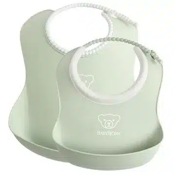 BABYBJORN - zestaw śliniaków mały/duży - Powder Green SC