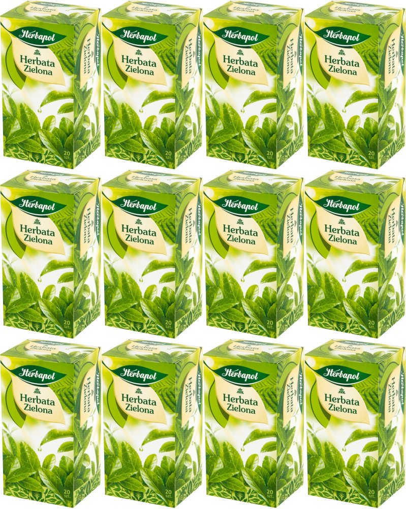 12x Herbata zielona w torebkach Herbapol, 20 sztuk x 2g