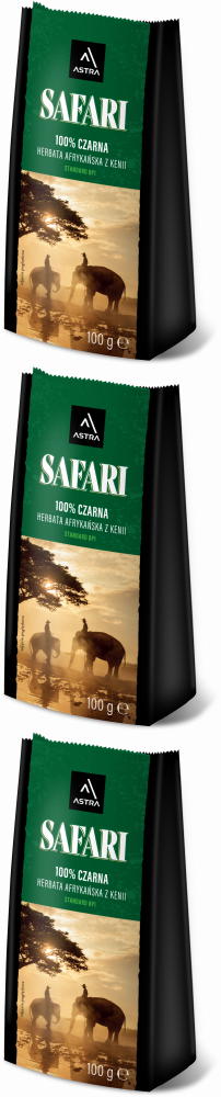 3x Herbata czarna liściasta Astra Safari, 100g