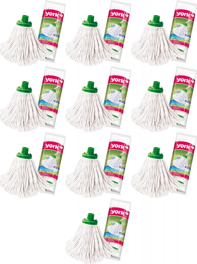 10x Mop bawełniany York Maxi- końcówka, 140g, biały