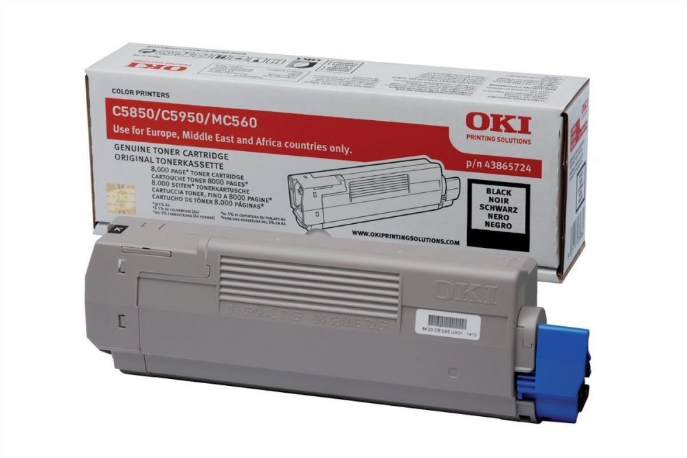 Toner Oki (43865724), 8000 stron, black (czarny)