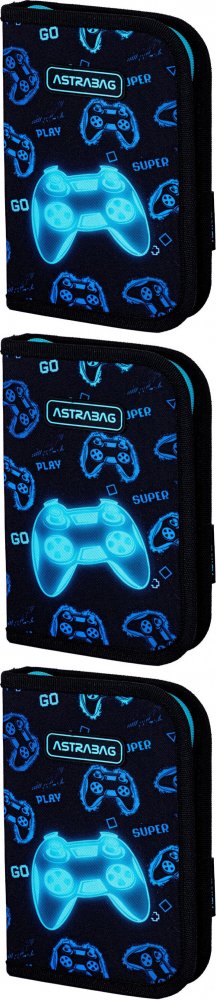 3x Piórnik szkolny Astra Astrabag Go Playing AC11, 1-komorowy, z wyposażeniem