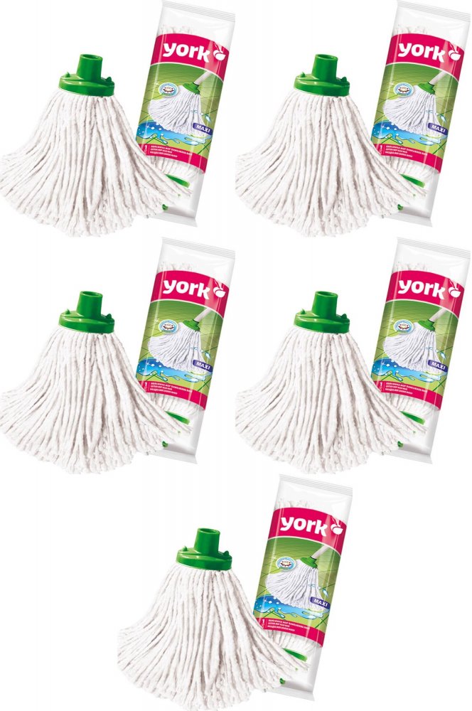 5x Mop bawełniany York Maxi- końcówka, 140g, biały