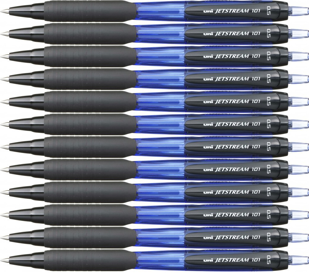 12x Długopis automatyczny Uni, SXN-101 Jetstream, 0.5mm, niebieski