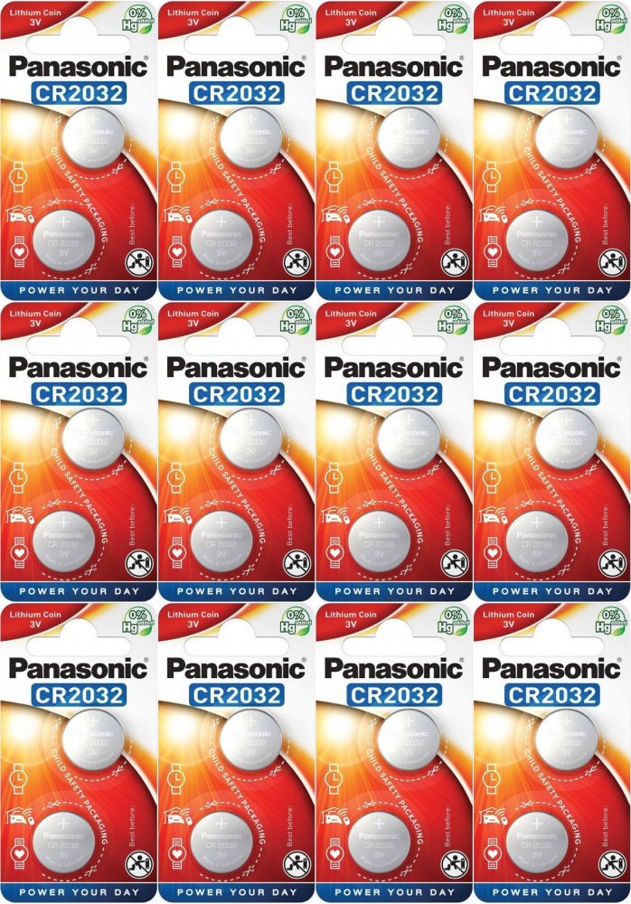 12x Bateria litowa Panasonic, 3V, CR2032, 2 sztuki