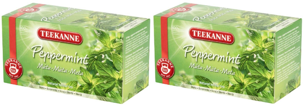 2x herbata ziołowa w kopertach Teekanne, mięta, 20 sztuk x 1.5g
