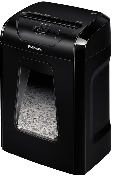 Outlet: PO SERWISIE Niszczarka Fellowes 12C, ścinek 4x40mm, 12 kartek, P-4/T-4 DIN, czarny