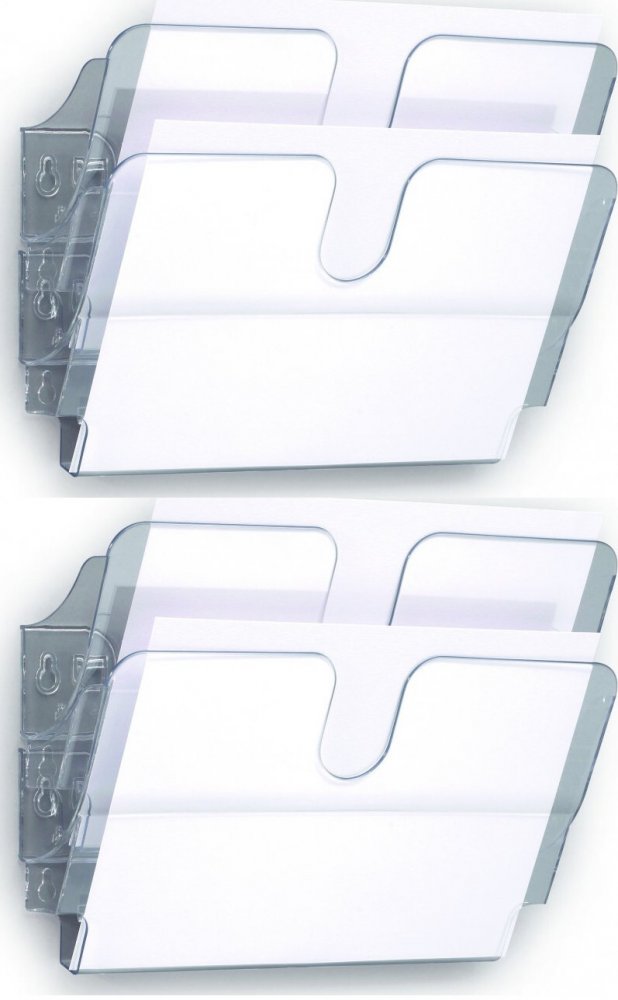 2x Pojemnik na dokumenty Durable Flexiplus, poziomy, A4, zestaw 2 sztuk, przezroczysty