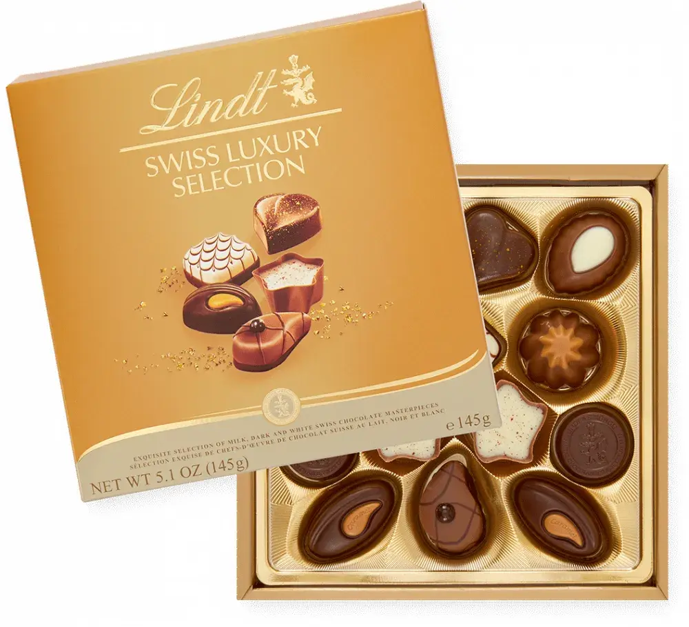 Outlet: USZKODZONE OPAKOWANIE Bombonierka Lindt Swiss Luxury Selection, mix smaków, 145g
