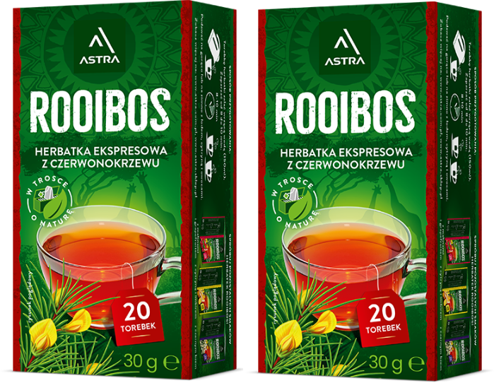 2x Herbata Rooibos w torebkach Astra, 20 sztuk x 1.5g