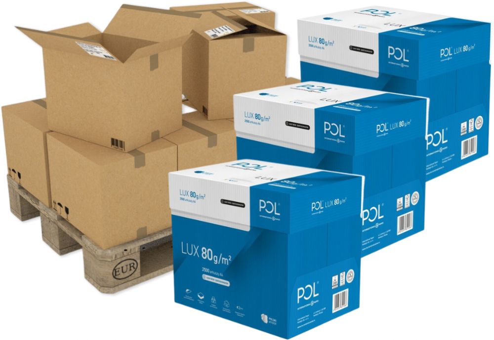 300x Papier ksero ekologiczny Pollux, A4, 80g/m2, 500 arkuszy, biały