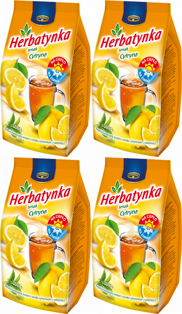 4x Herbata rozpuszczalna Herbatynka Krüger, cytryna z wit C, 300g