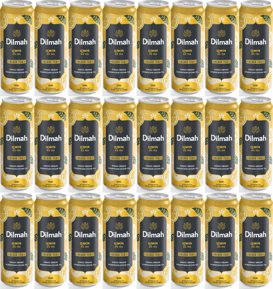 24x Herbata mrożona czarna Dilmah Lemon Black Tea, puszka, 330ml