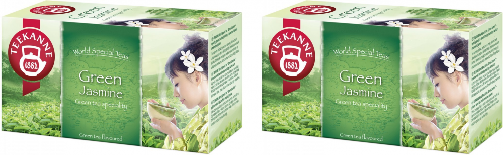 2x herbata zielona smakowa w kopertach Teekanne Green&Jasmine, jaśmin, 20 sztuk x 1.75g
