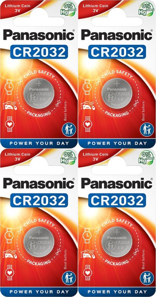 4x Bateria litowa Panasonic, 3V, CR2032, 1 sztuka