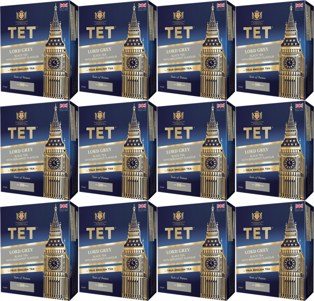 12x Herbata Earl Grey w torebkach Tet Lord Grey with Bergamot, z bergamotką, 100 x 2g