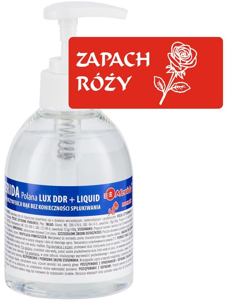 Płyn dezynfekcyjny do rąk Merida Polana Lux DDR+, z pompką, 300ml