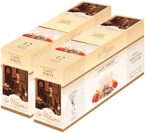 2x Herbata biała smakowa w torebkach Sir William's Royal Taste Lady White, owocowa, 12 sztuk x 3g