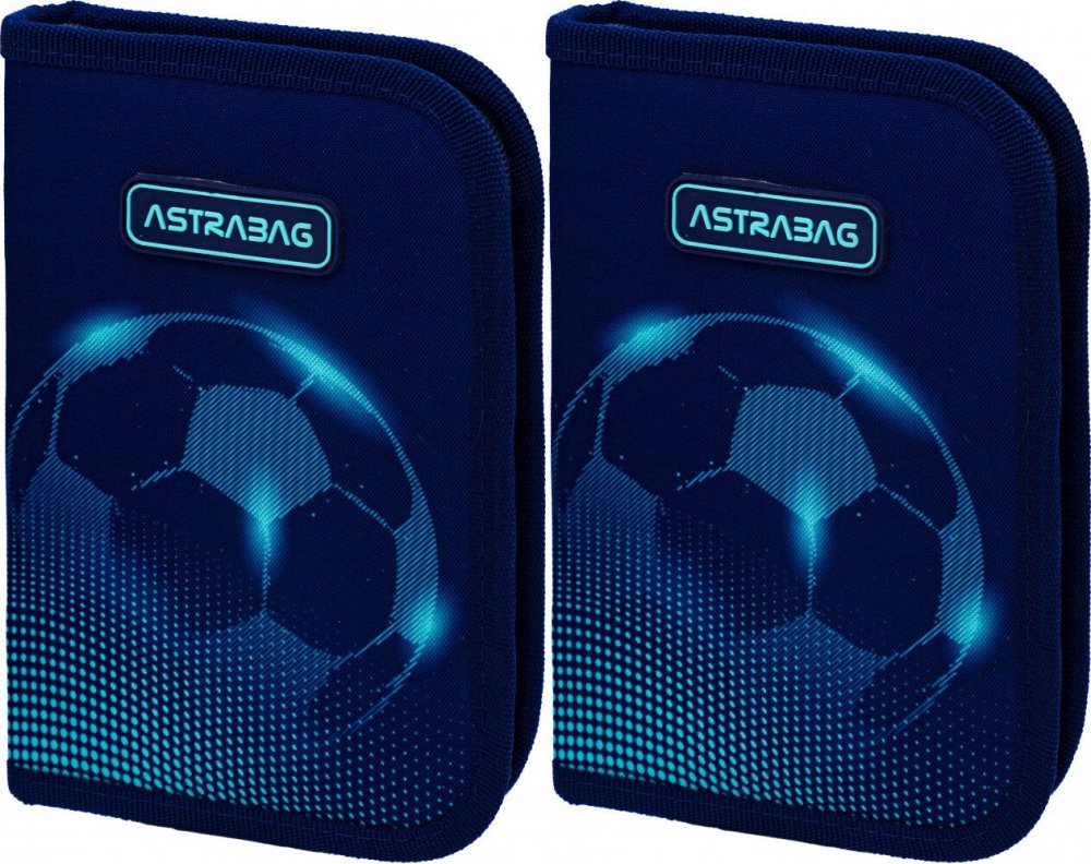 2x Piórnik szkolny Astra Astrabag Football Light AC1, 1-komorowy, bez wyposażenia