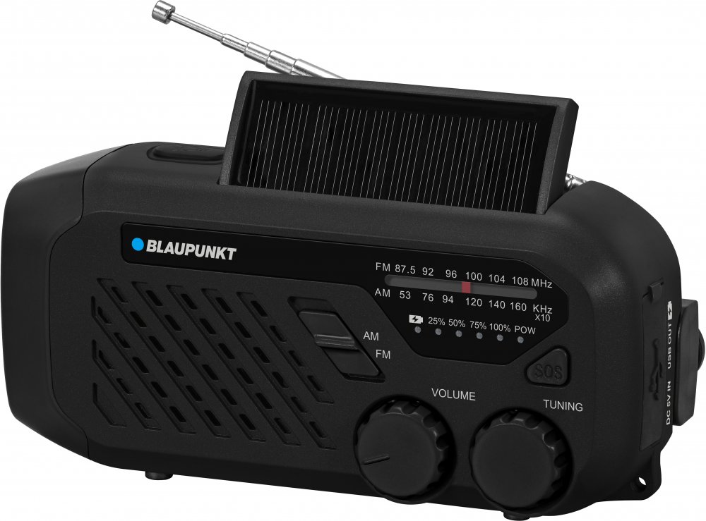 Radio alarmowe Blaupunkt ER10, SOS, latarka LED, lampka do czytania, czarny