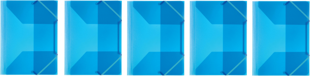 5x teczka plastikowa z narożną gumką Office Depot, A4, 30mm, przezroczysty niebieski