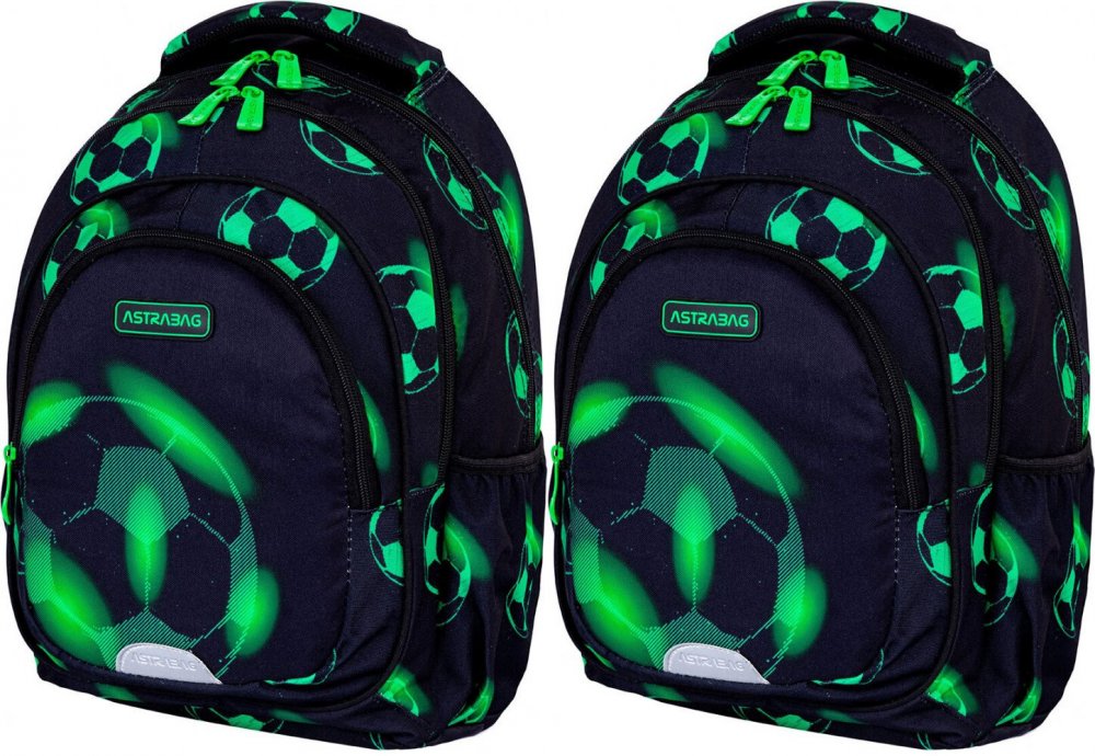 2x Plecak Astra Astrabag Neo Football AB330, trzykomorowy, 20l