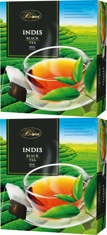 2x Herbata czarna w torebkach BiFix Indis, 100 sztuk x 2g