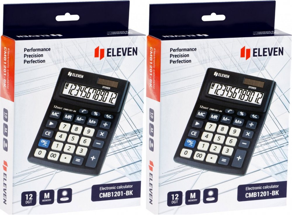 2x Kalkulator biurowy Eleven CMB1201-BK, 12 cyfr, czarny