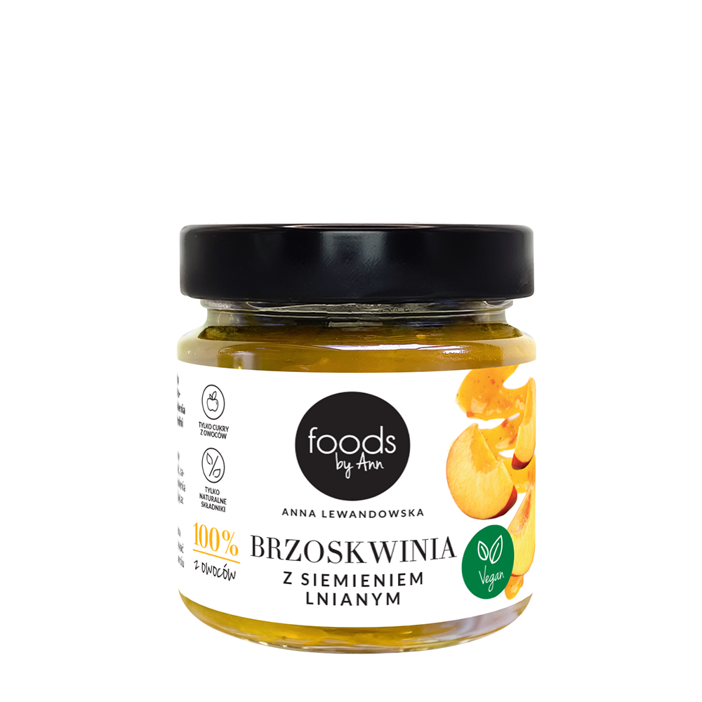 Dżem brzoskwiniowy 100% owoców z siemieniem lnianym, 200 g