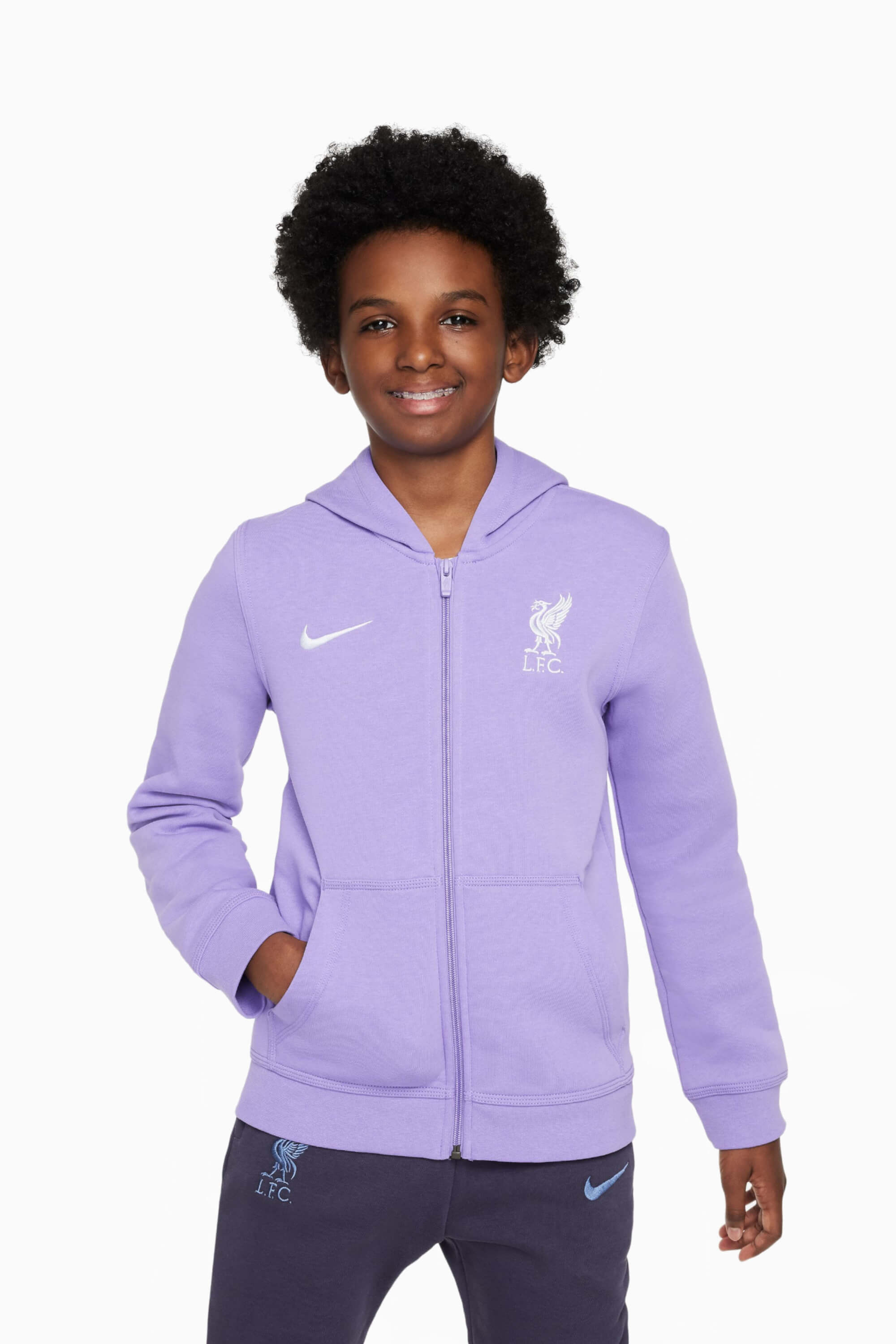 Bluza z kapturem Nike Liverpool FC 23/24 Club Fleece FZ Junior - Fioletowy