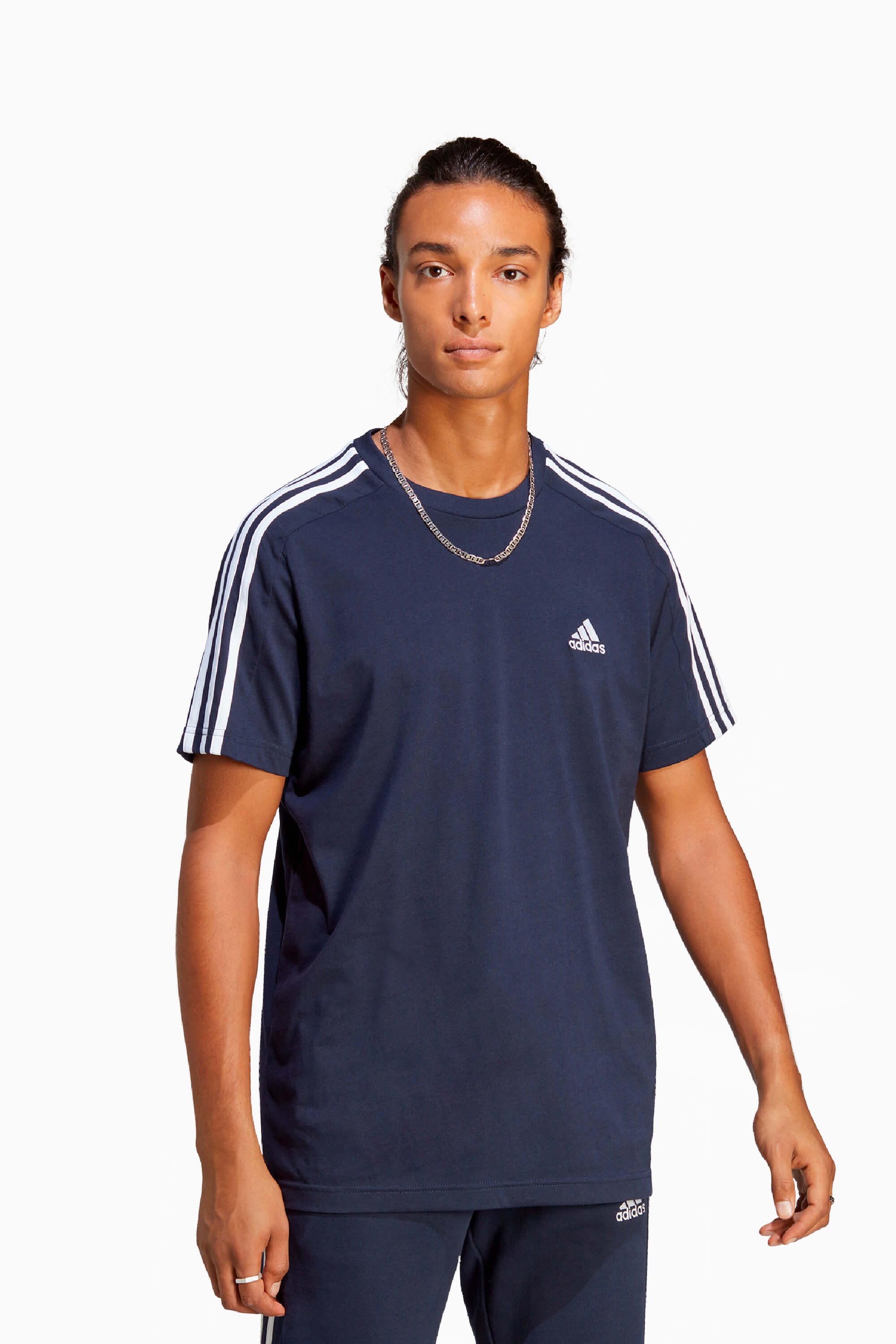 Koszulka adidas Essentials Single 3S Tee - Granatowy