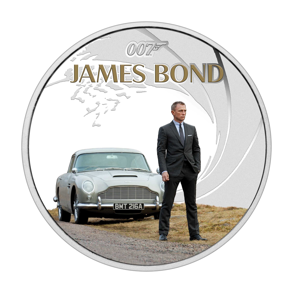 Srebrna moneta JAMES BOND Daniel Craig Aston Martin 1 uncja - wysyłka 24 h!