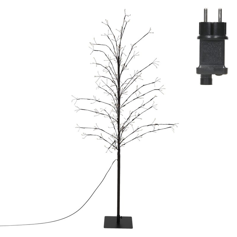 ECD Germany Drzewko LED 150 cm z 360 cieplo bialymi diodami LED, Drzewo swiatla z timerem, Drzewo swiatla Indoor & Outdoor IP44, oswietlone drzewo