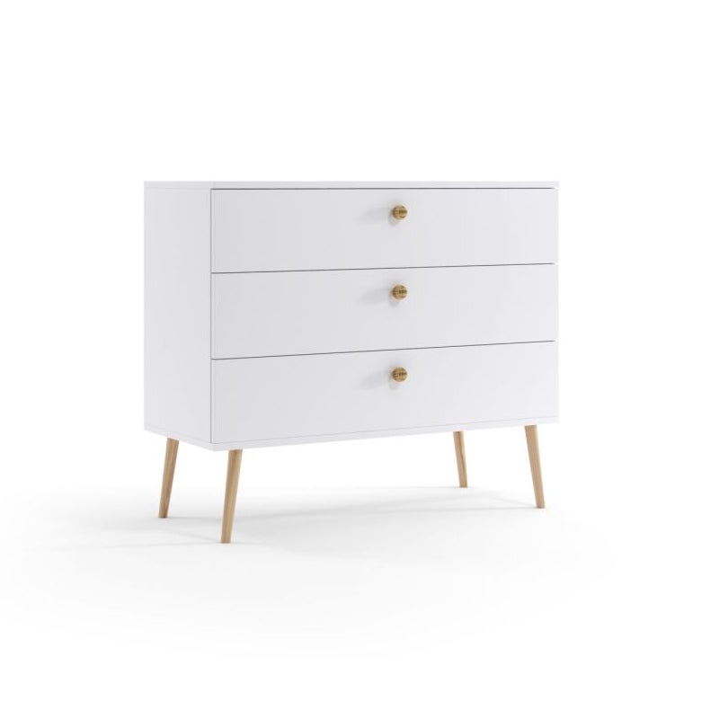 Komoda LEBEL 2 z szufladami 100cm biała mat