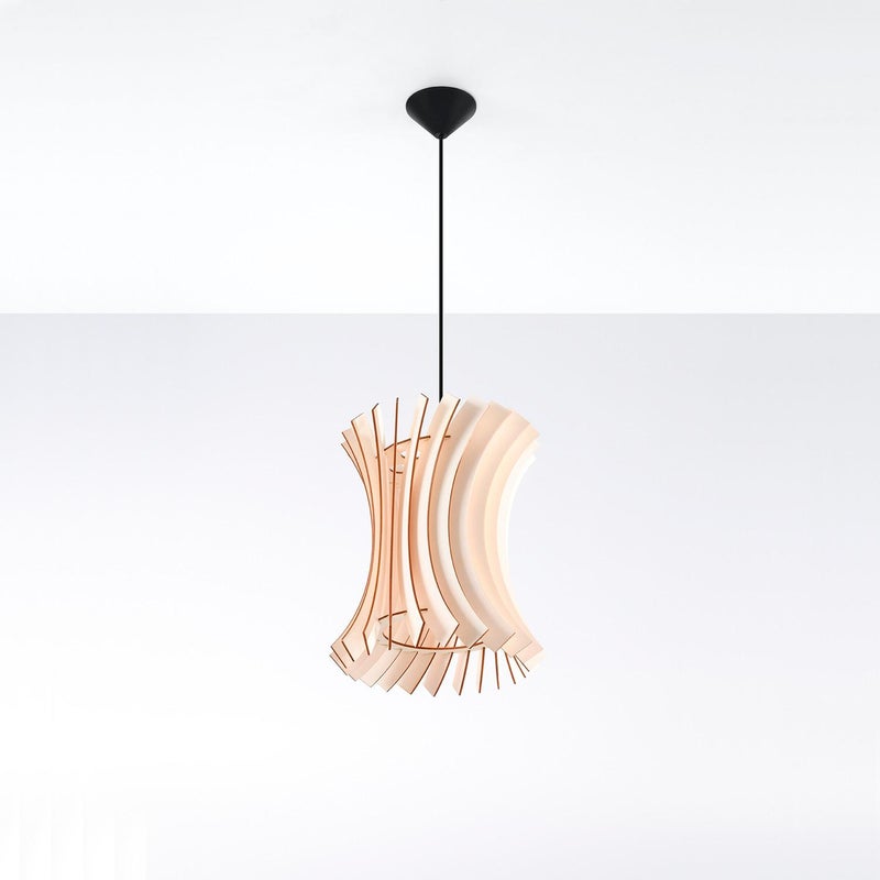 Lampa wisząca ORIANA z drewna, skandynawska - 30x30x107cm Sollux
