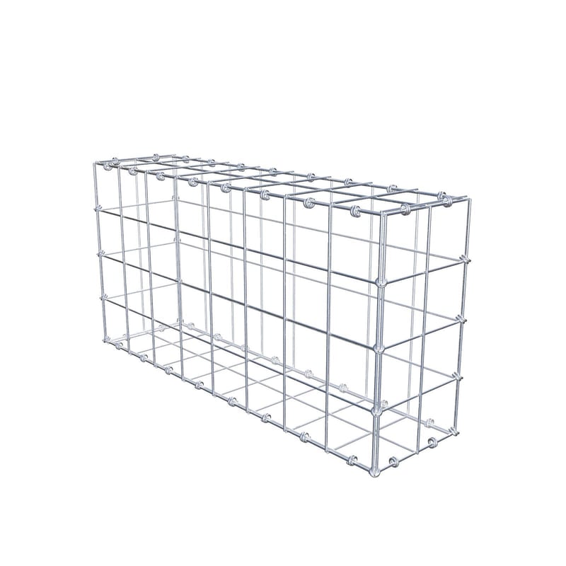 Gabion 80 cm x 40 cm x 20 cm (dł. x wys. x gł.), rozmiar oczka 10 x 10 cm, pierścień spiralny