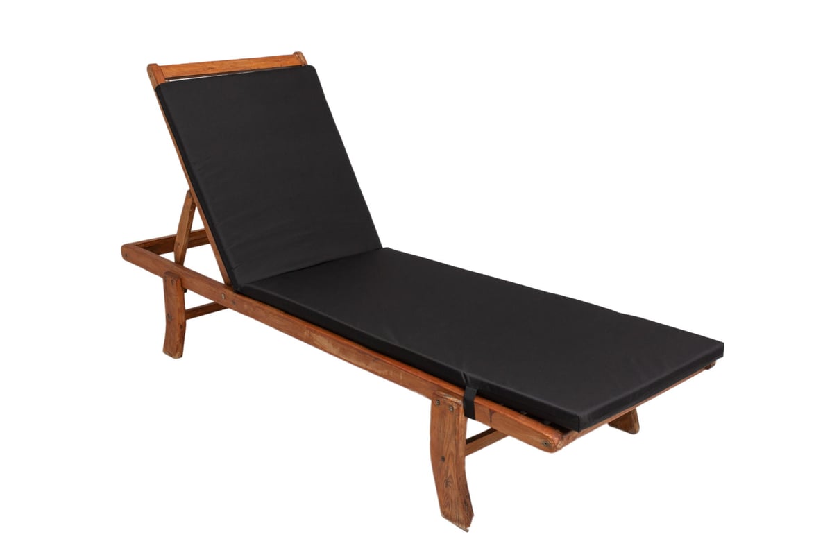 Poduszka na leżak 190x60cm Czarna gruba poduszka na lezak patio poduszka na leżak drewniany