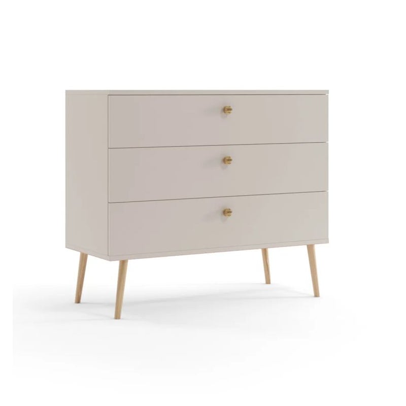 Komoda LEBEL 2 z szufladami 100cm kaszmirowa