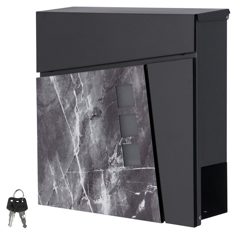 Mailbox Steel Black Marble Look Mailbox Wall Mailbox Newspaper Box