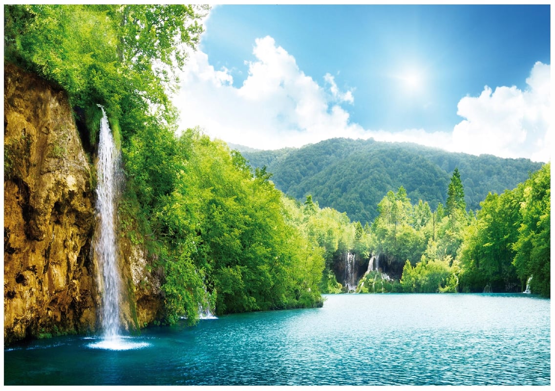 Fototapeta Wodospad Las Natura 350x250 cm Tapeta Do Sypialni Salonu Kuchni Na Flizelinie