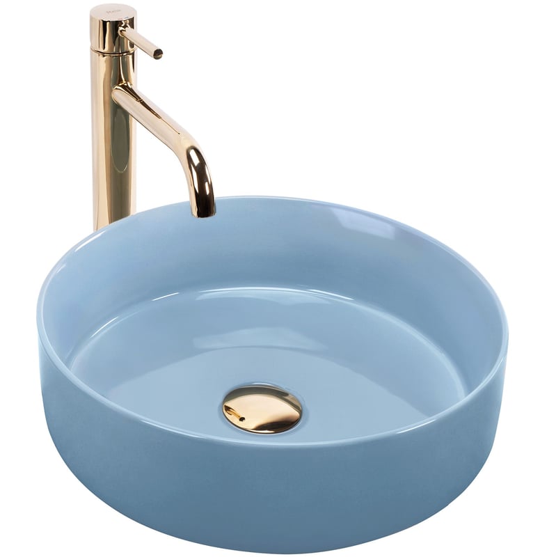Umywalka nablatowa Rea SAMI L.BLUE SHINY