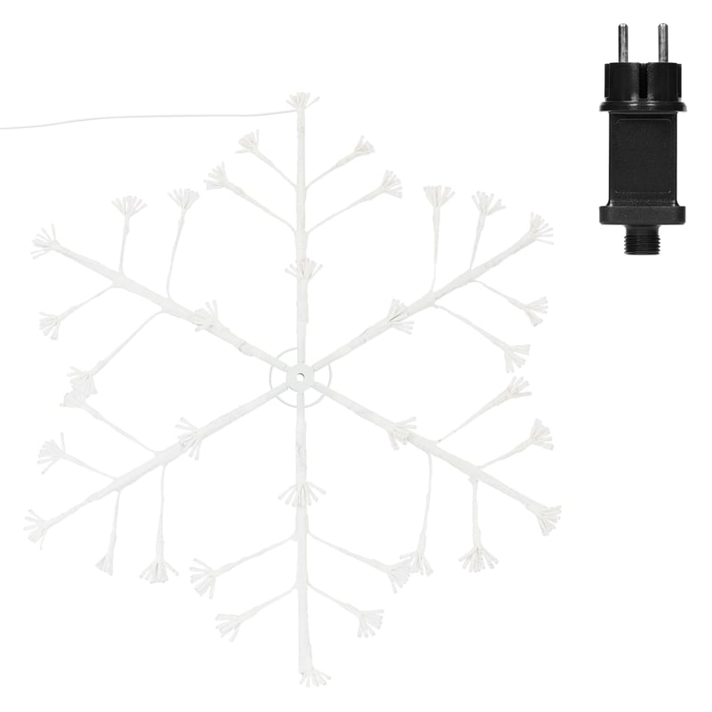 ECD Germany LED Platek sniegu z 288 cieplymi bialymi diodami LED, 87cm, dekoracyjne wiszace lampy swiateczne do wewnatrz / na zewnatrz, IP44