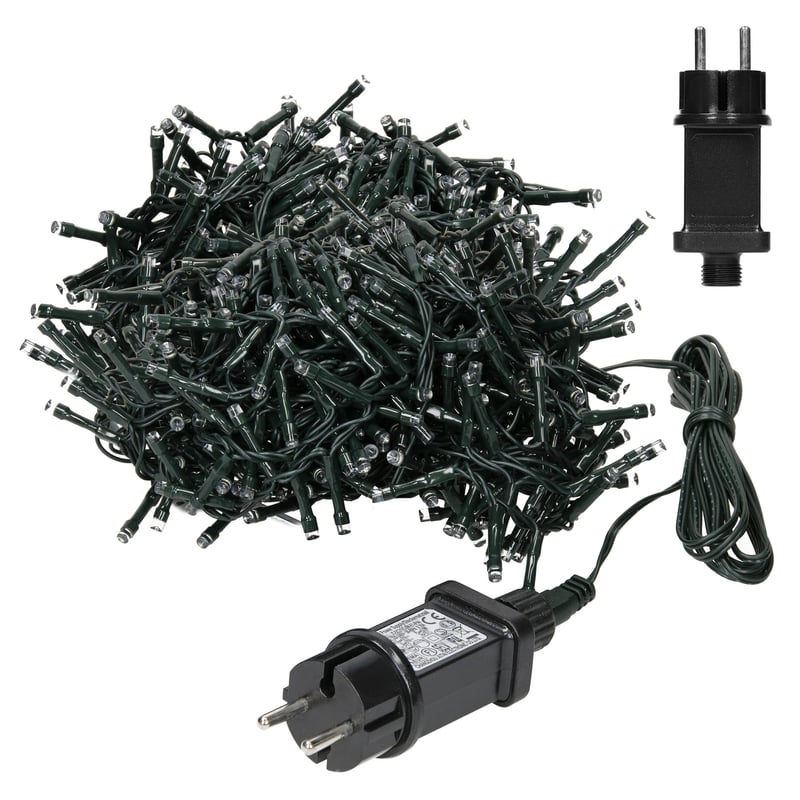 ECD Germany Kurtyna swietlna PVC 1185 x 52cm, czarna, IP 44, zimna biel, 12m zarówek LED Lancuch swietlny LED, kurtyna swietlna, deszcz lodowy, siatka