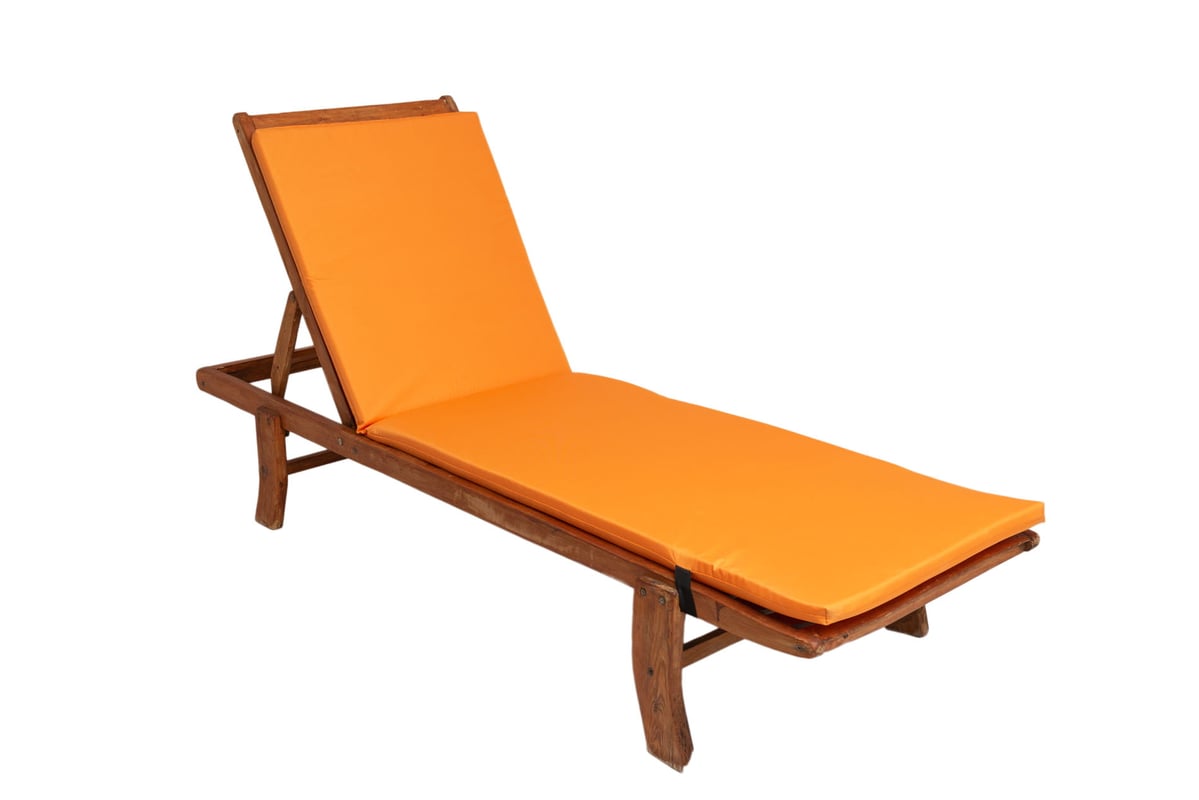Poduszka na leżak 190x60cm Pomarańczowa gruba poduszka na lezak patio poduszka na leżak drewniany