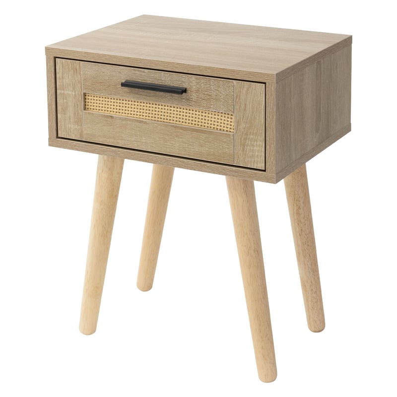 Stolik nocny z szuflada Stolik nocny rattan szafka nocna dab 40x30x50,5 cm